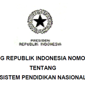 UU No. 20 Tahun 2003 tentang Sistem Pendidikan Nasional