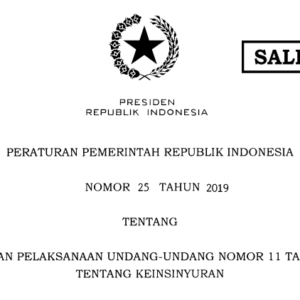 PP No. 25 Tahun 2019 tentang Peraturan Pelaksanaan UU No. 11 Tahun 2014 tentang Keinsinyuran