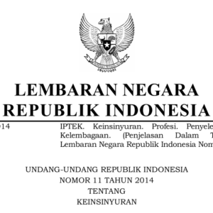 UU No. 11 Tahun 2014 tentang Keinsinyuran